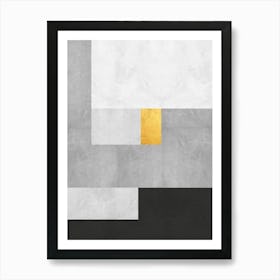 Gray and gold geometric 4 Art Print