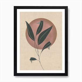 Pointy Leafs In The Sunset, Darkred Art Print