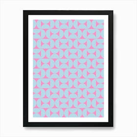 Mid Century Pink And Blue Art Print