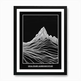 Geal Charn Alder Mountain Line Drawing 2 Poster Art Print