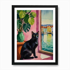 Cat By The Window Art Print