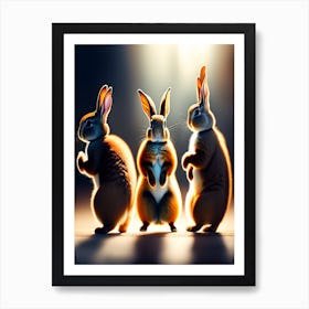 Three Rabbits Art Print