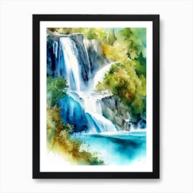 Zrmanja Waterfalls, Croatia Water Colour  (2) Art Print