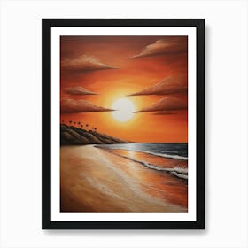 Sunset On The Beach 1 Art Print