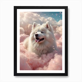 Dog In Clouds Art Print