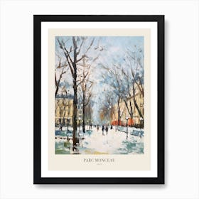 Winter City Park Poster Parc Monceau Paris France 2 Art Print