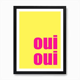 Yellow & Pink ‘Oui Oui’ Bathroom Art Print