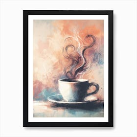 Coffee Cup With Steam Art Print