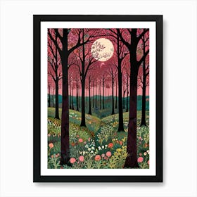 William Morris Moon In The Forest 4 Art Print