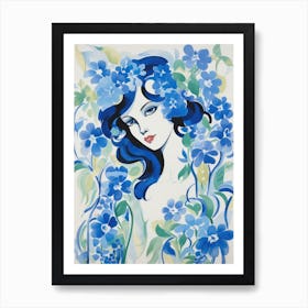 Blue Flowers 13 Art Print