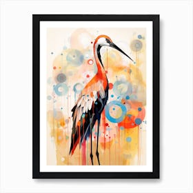 Bird Painting Collage Stork 1 Art Print