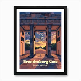 Brandenburg Gate Sunset Travel Art Art Print