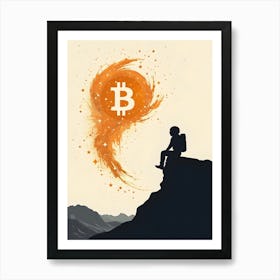 Bitcoin In The Sky Art Print