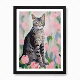 A Egyptian Mau Cat Painting, Impressionist Painting 4 Art Print