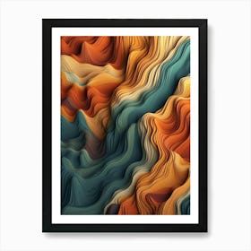 Abstract Wavy Pattern Art Print