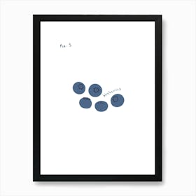 Blueberries Kitchen Print Art Print