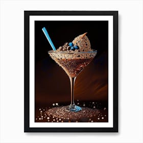Mudslide Pointillism Cocktail Poster Art Print