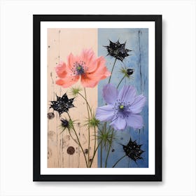 Surreal Florals Love In A Mist Nigella 1 Flower Painting Art Print