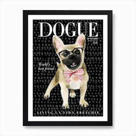 Frenchie Dogue Black Art Print