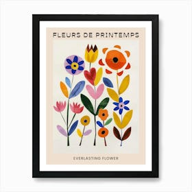 Spring Floral French Poster  Everlasting Flower 1 Art Print