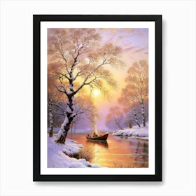 Boat In The Snow Art Print