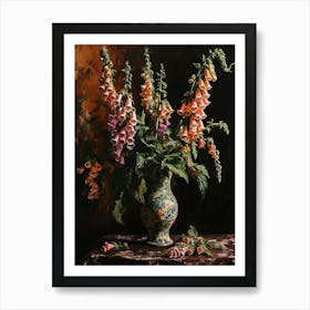 Baroque Floral Still Life Foxglove 4 Art Print