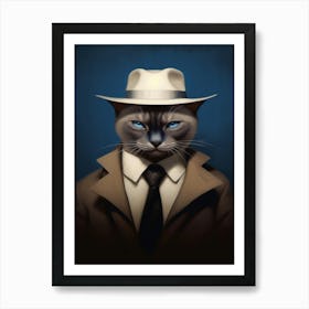 Gangster Cat Siamese 3 Art Print