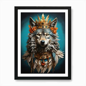 Wolf With Crown Poster