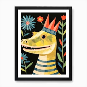 Little Komodo Dragon  Wearing A Crown Art Print