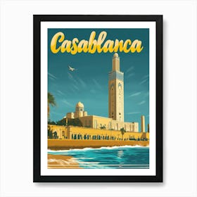 Aihrgdesign A Vintage Travel Poster Of Casablanca Featuring T Eb9b2ade 588b 4ae6 83f0 86defc66460c 1 Art Print