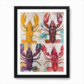 Kitsch Pop Art Lobster Tile Art Print