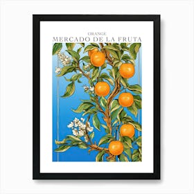 Mercado De La Fruta Orange Illustration 1 Poster Art Print