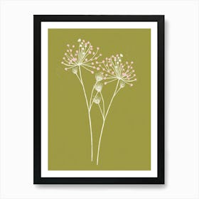 Pink & Green Gypsophila Art Print