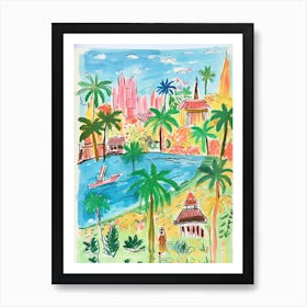 Bangkok, Dreamy Storybook Illustration 3 Art Print