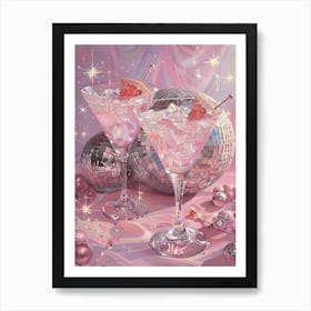 Pink Grapefruit Cocktail Art Print