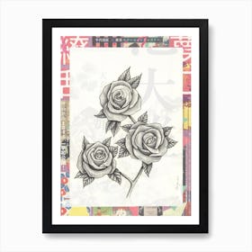 Roses Collage Art Print