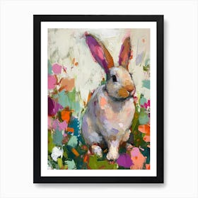 Blanc De Hotot Rabbit Painting 3 Art Print