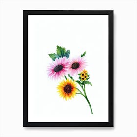 Sunflower Watercolour Flower Art Print