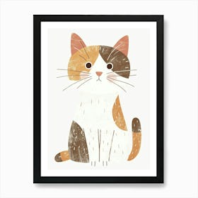 Japanese Bobtail Cat Clipart Illustration 3 Poster