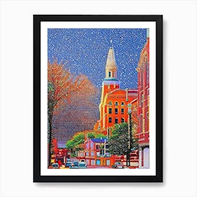 Macon, City Us  Pointillism Art Print