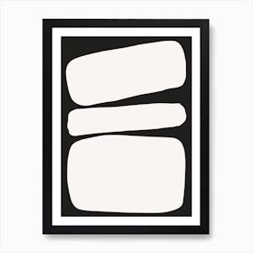 Abstract Bauhaus Shapes 3 B&W Art Print