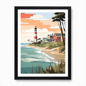 Outer Banks North Carolina, Usa, Graphic Illustration 2 Art Print