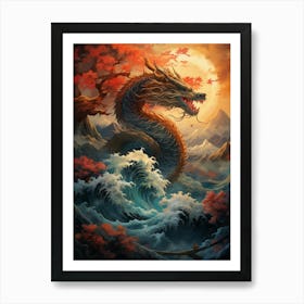 Dragon In The Sea Art Print