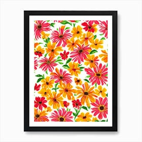 Rudbeckia Floral Print Warm Tones 2 Flower Art Print