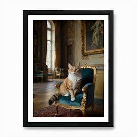 Cat Sitting In A Chair Art Print