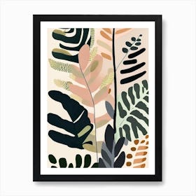 New York Fern Wildflower Modern Muted Colours 2 Art Print