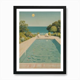 Swimming Pool by the Sea Art Print