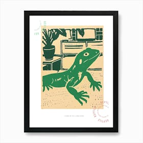 Lizard In The Living Room Block 3 Poster Art Print