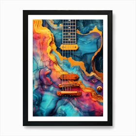 Electric Guitar music art Art Print