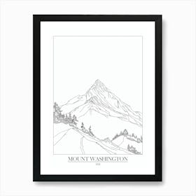 Mount Washington Usa Line Drawing 6 Poster Art Print